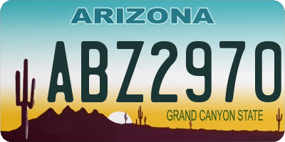 AZ license plate ABZ2970