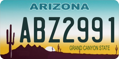 AZ license plate ABZ2991