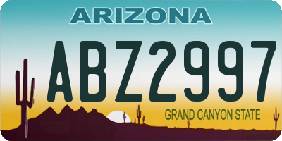 AZ license plate ABZ2997