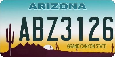 AZ license plate ABZ3126