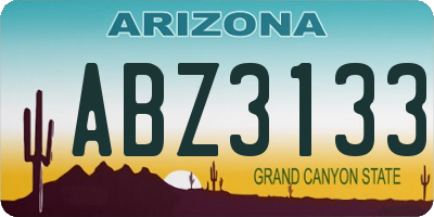AZ license plate ABZ3133