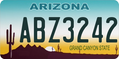 AZ license plate ABZ3242