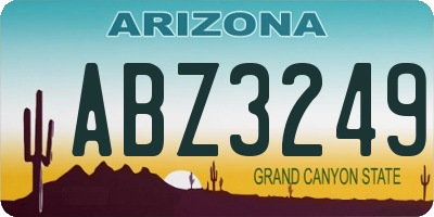 AZ license plate ABZ3249