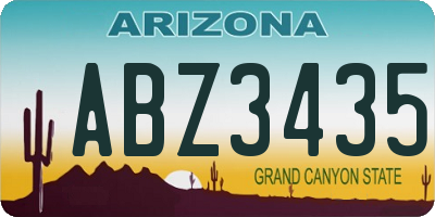 AZ license plate ABZ3435