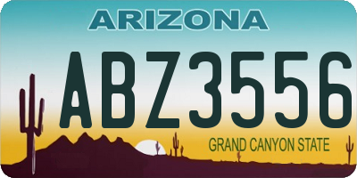 AZ license plate ABZ3556