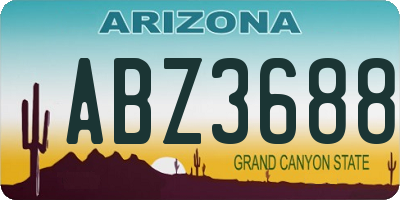 AZ license plate ABZ3688