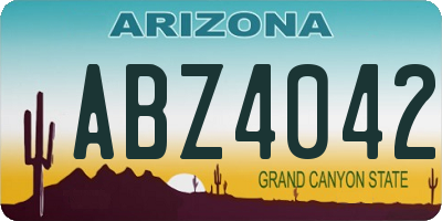 AZ license plate ABZ4042
