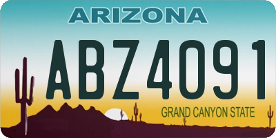 AZ license plate ABZ4091