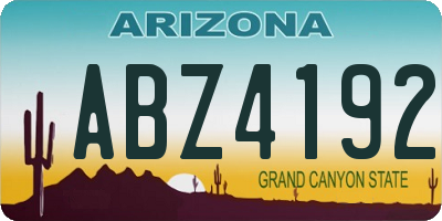 AZ license plate ABZ4192