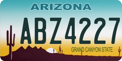 AZ license plate ABZ4227