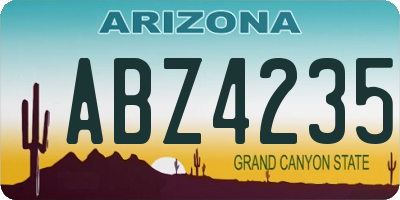 AZ license plate ABZ4235