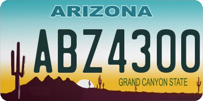 AZ license plate ABZ4300