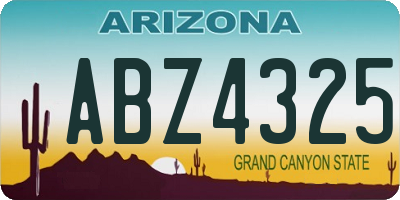 AZ license plate ABZ4325