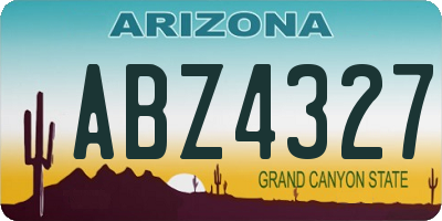 AZ license plate ABZ4327