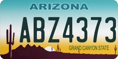 AZ license plate ABZ4373