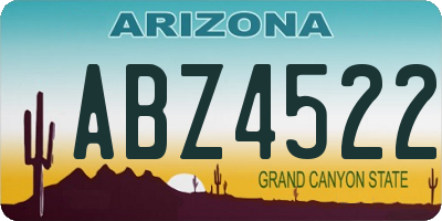 AZ license plate ABZ4522