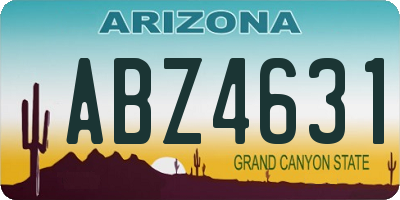 AZ license plate ABZ4631