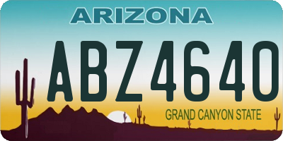 AZ license plate ABZ4640