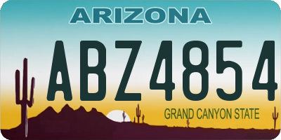 AZ license plate ABZ4854