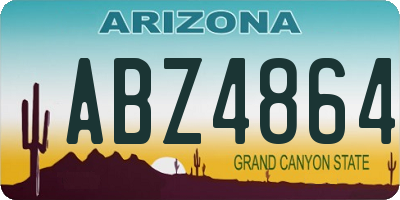 AZ license plate ABZ4864