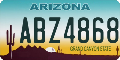 AZ license plate ABZ4868