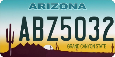AZ license plate ABZ5032