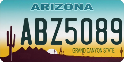 AZ license plate ABZ5089