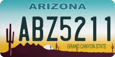 AZ license plate ABZ5211