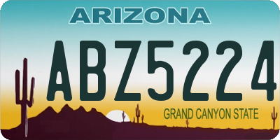 AZ license plate ABZ5224