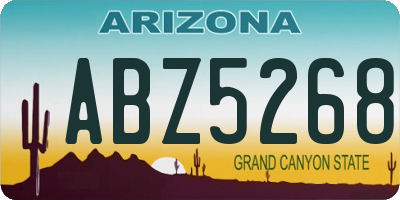 AZ license plate ABZ5268