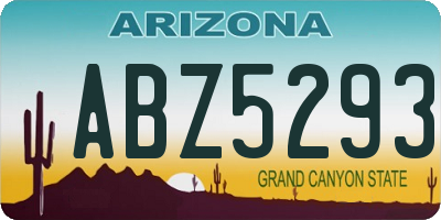 AZ license plate ABZ5293