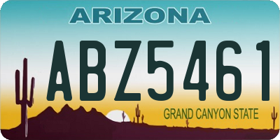 AZ license plate ABZ5461