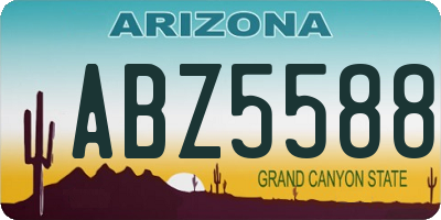 AZ license plate ABZ5588