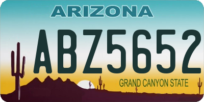 AZ license plate ABZ5652