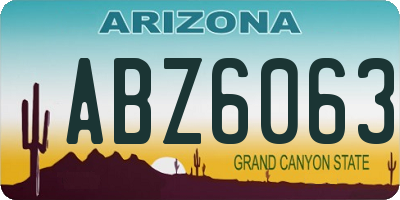 AZ license plate ABZ6063