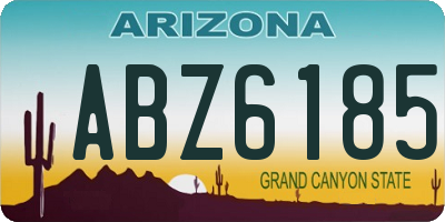 AZ license plate ABZ6185