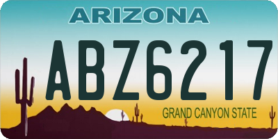 AZ license plate ABZ6217