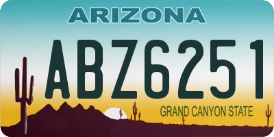 AZ license plate ABZ6251