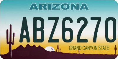 AZ license plate ABZ6270