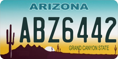 AZ license plate ABZ6442