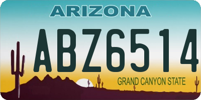 AZ license plate ABZ6514