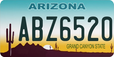 AZ license plate ABZ6520