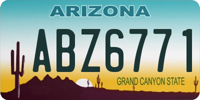 AZ license plate ABZ6771