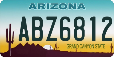AZ license plate ABZ6812