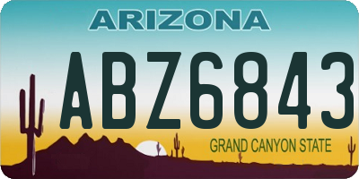 AZ license plate ABZ6843