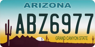 AZ license plate ABZ6977