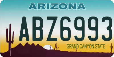 AZ license plate ABZ6993