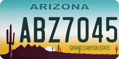 AZ license plate ABZ7045