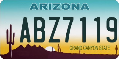 AZ license plate ABZ7119