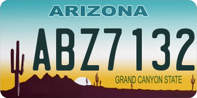 AZ license plate ABZ7132